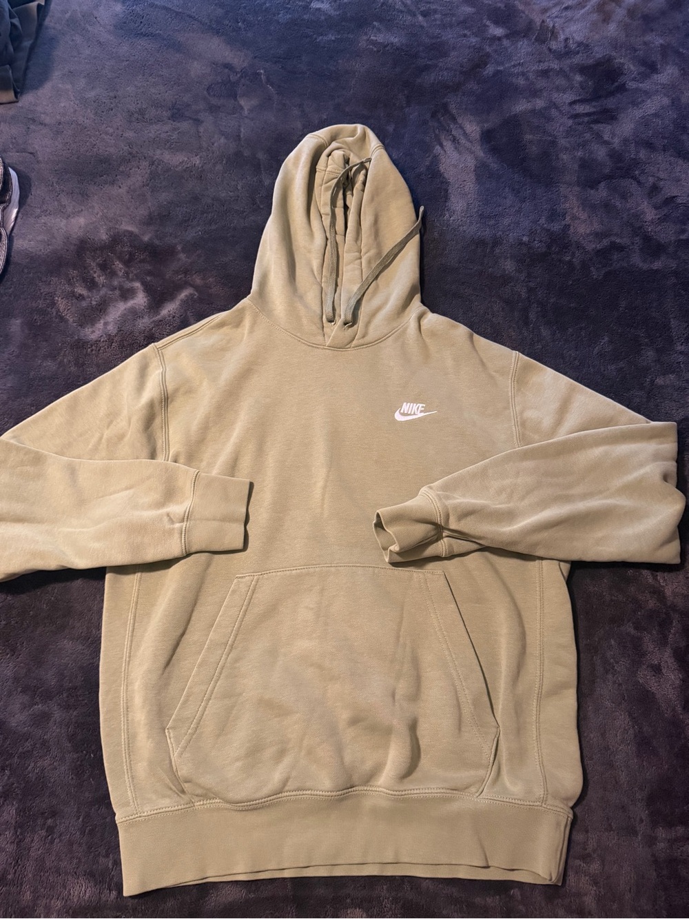 Nike Olive Hoodie with White Swoosh